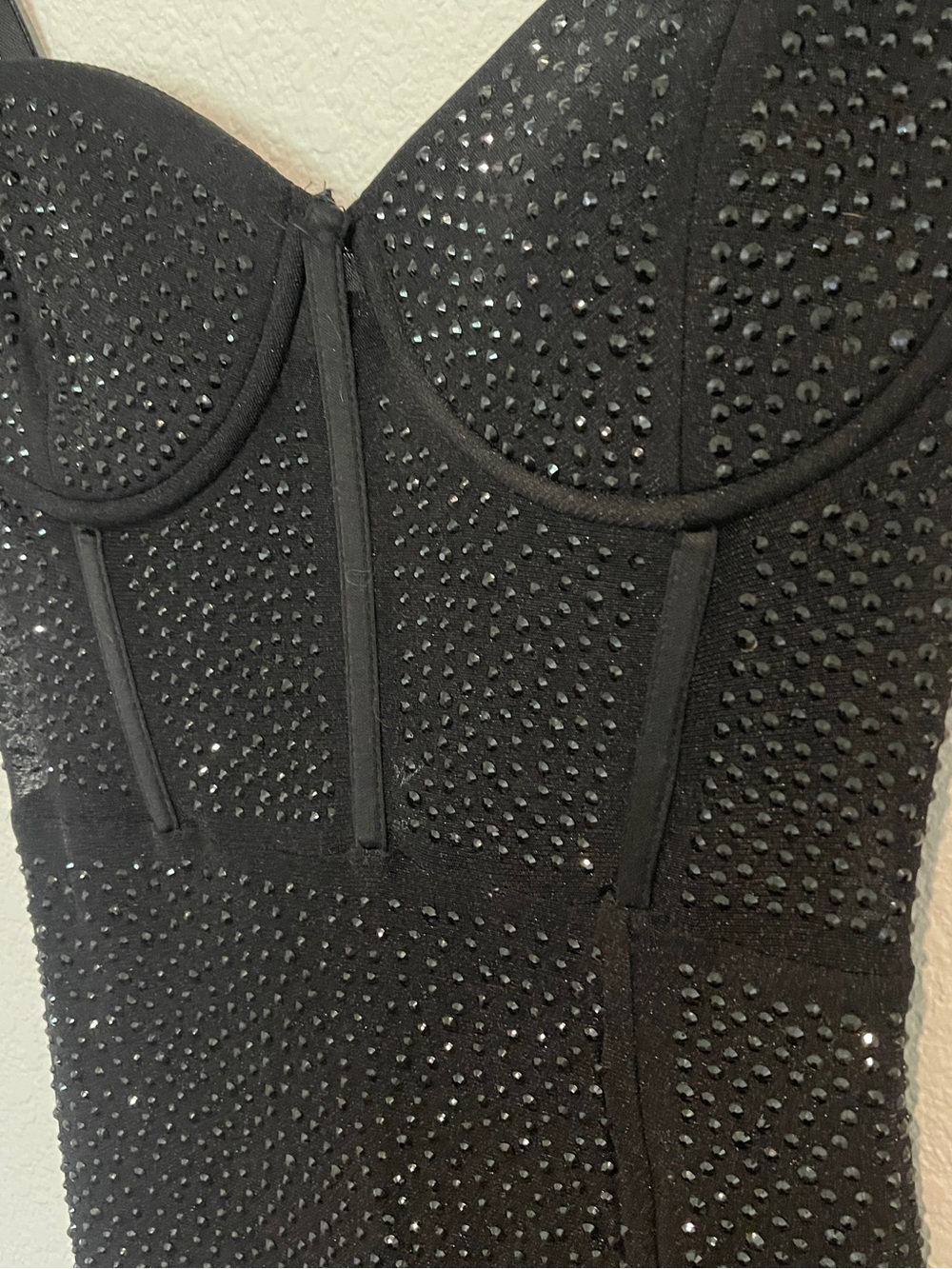 Windsor Black Rhinestone Bustier Dress